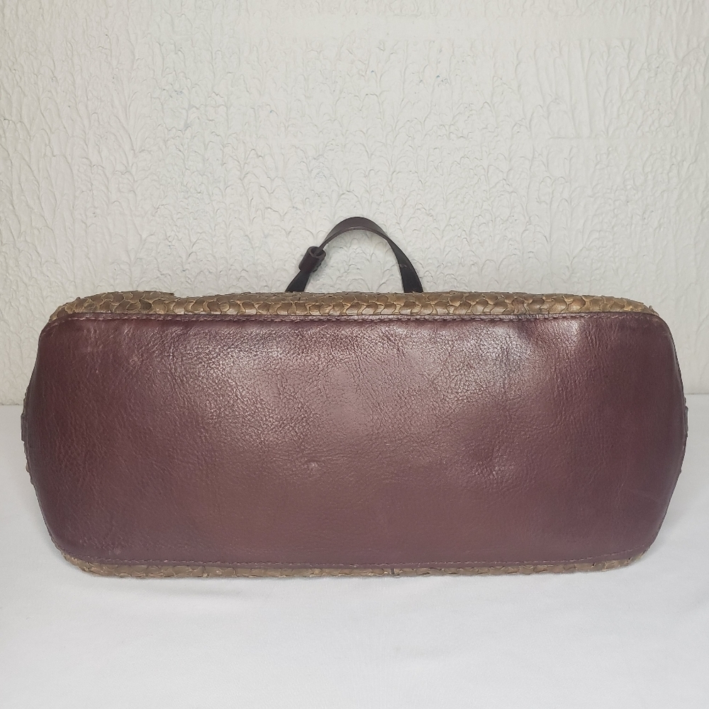 Henry Beguelin Woven Brown Leather Shoulder Bag Made in Italy - Picture 7 of 16